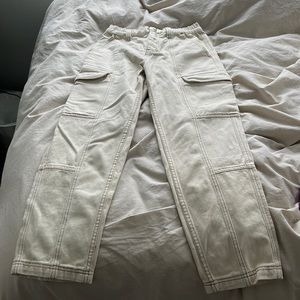 Cream with Brown detailing cargo pants